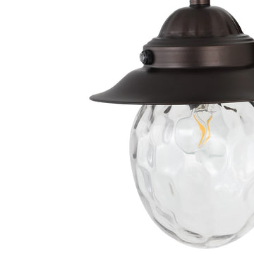Rodanthe 8.25" Farmhouse Industrial Iron/Glass Outdoor LED Sconce - JONATHAN Y